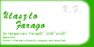 ulaszlo farago business card